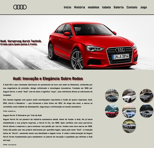 Print do site da Audi